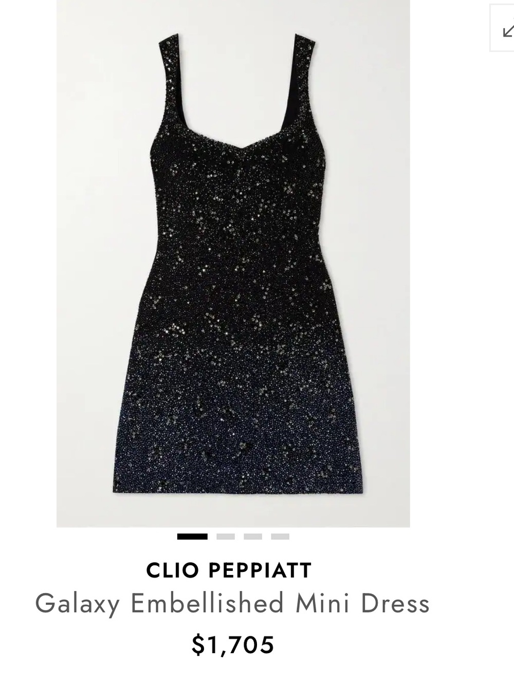 Clio Peppiatt Black Galaxy Embellished Mini Dress